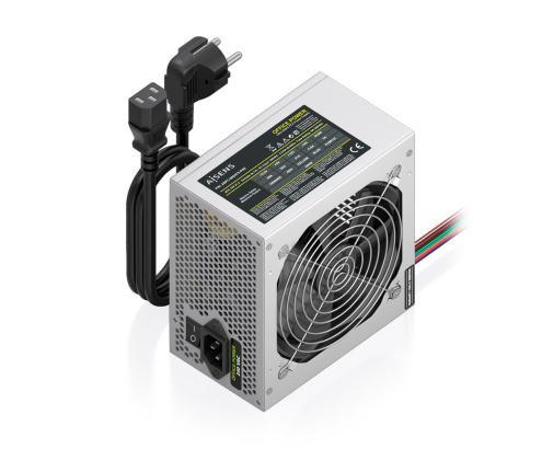AISENS Fuente Alimentacion ATX 500W con Cable de Alimentacion OEM, Plata