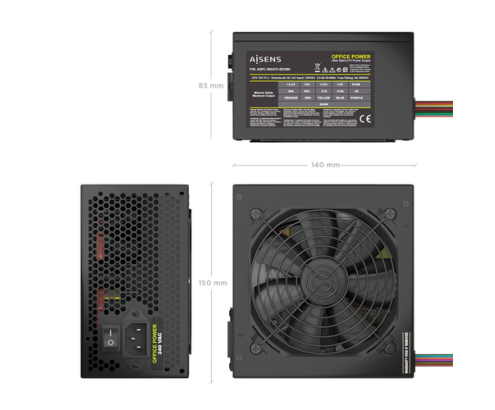 AISENS Fuente Alimentacion ATX 500W OEM, Negra