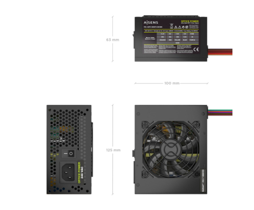 AISENS Fuente Alimentacion SFX 500W OEM, Negra