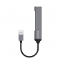 AISENS Hub USB 3.0 Aluminio, Tipo A/M - 4x Tipo A/H, Gris, 10cm