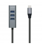 AISENS Hub USB 3.1 USB-C, USB-C/M - 4x Tipo A/H, Gris, 10 cm