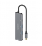 AISENS Hub USB 3.2 Gen1 5G USB-C, USB-C/M-1xUSB-C/H-3xUSB-A/H, Gris, 15 cm