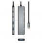 AISENS Hub USB 3.2 Gen1 5G USB-C, USB-C/M-1xUSB-C PD100W/H-1xUSB-C/H-3xUSB-A/H, Gris, 15cm