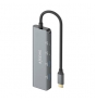 AISENS Hub USB 3.2 Gen1 5G USB-C, USB-C/M-2xUSB-C/H-2xUSB-A/H, Gris, 15 cm