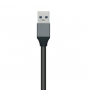 AISENS Hub USB3.0 Aluminio, Tipo A/M - 4x Tipo A/H, Negro, 30 cm