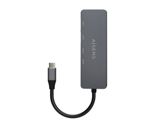 AISENS Hub USB3.2 Gen1 5G USB-C, USB-C/M-2xUSB-C/H-2xUSB-A/H, Gris, 15cm
