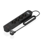 AISENS Regleta de Enchufes Multifuncion con 4 Tomas + Cargador PD3.0 20W 2xUSB-C, 2xUSB-A, 1.4m, Negro