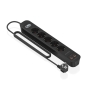 AISENS Regleta de Enchufes Multifuncion con 5 Tomas + Cargador PD3.0 20W 2xUSB-C, 2xUSB-A, 1.4m, Negro