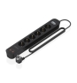 AISENS Regleta de Enchufes Multifuncion con 6 Tomas + Cargador PD3.0 20W 2xUSB-C, 2xUSB-A, 1.4m, Negro