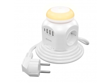 AISENS Regleta de Enchufes Sobremesa Multifuncion con 4 Tomas + 1XUSB-...