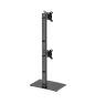AISENS Soporte de Mesa Con Peana Eco Giratorio e Inclinable para 2 Monitor/TV 12kg de 17-34, Negro