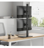 AISENS Soporte de Mesa Con Peana Eco Giratorio e Inclinable para 2 Monitor/TV 12kg de 17-34, Negro