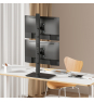 AISENS Soporte de Mesa Con Peana Eco Giratorio e Inclinable para 2 Monitor/TV 12kg de 17-34, Negro