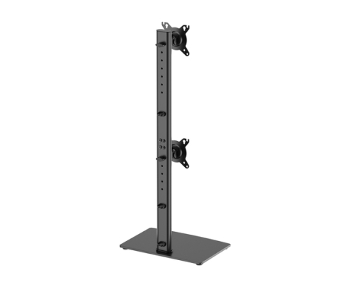 AISENS Soporte de Mesa Con Peana Eco Giratorio e Inclinable para 2 Monitor/TV 12kg de 17-34, Negro