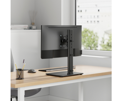 AISENS Soporte de Mesa Con Peana Eco Giratorio e Inclinable para Monitor/TV 12kg de 17-34, Negro