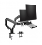 AISENS Soporte de Mesa Contrapeso Giratorio e Inclinable para Portatil y Monitor/TV 8Kg de 17-32, Negro