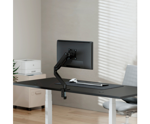 AISENS Soporte de Mesa Eco Contrapeso Giratorio e Inclinable para Monitor/TV 9kg (3 Pivotes, 1 Brazo) de 17-32, Negro