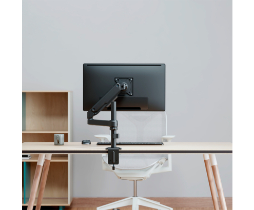AISENS Soporte de Mesa Eco Contrapeso Giratorio e Inclinable para Monitor/TV 9kg (3 Pivotes, 1 Brazo) de 17-32, Negro