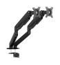 AISENS Soporte de Mesa Eco Contrapeso Giratorio e Inclinable para Monitor/TV 9kg (3 Pivotes, 2 Brazos) de 17-32, Negro