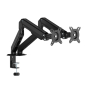AISENS Soporte de Mesa Eco Contrapeso Giratorio e Inclinable para Monitor/TV 9kg (3 Pivotes, 2 Brazos) de 17-32, Negro