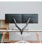 AISENS Soporte de Mesa Eco Contrapeso Giratorio e Inclinable para Monitor/TV 9kg (3 Pivotes, 2 Brazos) de 17-32, Negro