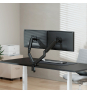AISENS Soporte de Mesa Eco Contrapeso Giratorio e Inclinable para Monitor/TV 9kg (3 Pivotes, 2 Brazos) de 17-32, Negro