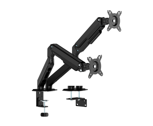 AISENS Soporte de Mesa Eco Contrapeso Giratorio e Inclinable para Monitor/TV 9kg (3 Pivotes, 2 Brazos) de 17-32, Negro