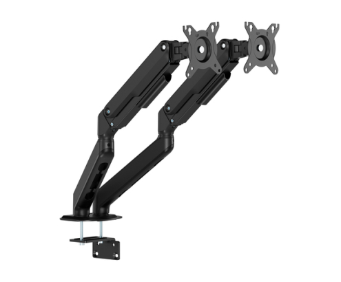 AISENS Soporte de Mesa Eco Contrapeso Giratorio e Inclinable para Monitor/TV 9kg (3 Pivotes, 2 Brazos) de 17-32, Negro