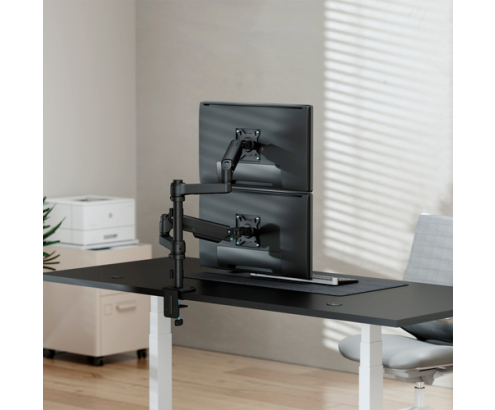 AISENS Soporte de Mesa Eco Contrapeso Giratorio e Inclinable Para Monitor/TV 9kg (3 Pivotes, 2 Brazos) de 17-32