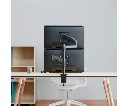 AISENS Soporte de Mesa Eco Contrapeso Giratorio e Inclinable Para Monitor/TV 9kg (3 Pivotes, 2 Brazos) de 17-32