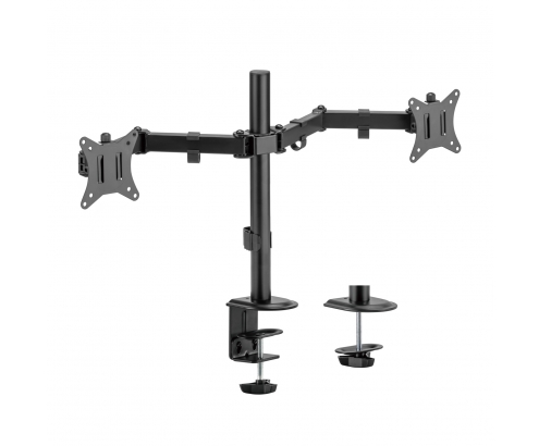 AISENS Soporte De Mesa Eco Giratorio E Inclinable Para Monitor/tv 9kg (3 Pivotes, 2 Brazos) De 17-32, Negro