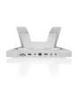 AISENS Soporte de Sobremesa Ajustable para Portatil / Tablet con USB-C Docking 7 en 1, Gris