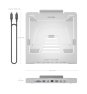 AISENS Soporte de Sobremesa Ajustable para Portatil / Tablet con USB-C Docking 7 en 1, Gris
