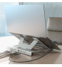 AISENS Soporte de Sobremesa Ajustable para Portatil / Tablet con USB-C Docking 7 en 1, Gris