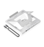 AISENS Soporte de Sobremesa Ajustable para Portatil / Tablet con USB-C Docking 7 en 1, Gris