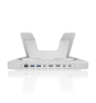 AISENS Soporte de Sobremesa Ajustable para Portatil / Tablet con USB-C Docking 7 en 1, Gris