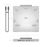 AISENS Soporte de Sobremesa Ajustable para Portatil / Tablet con USB-C Docking 7 en 1, Gris