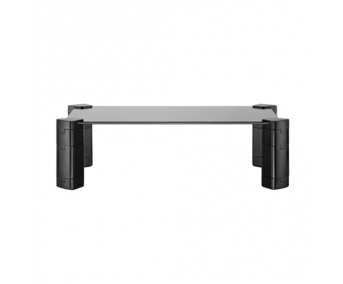 AISENS Soporte Elevador Cristal para Monitor/Portátil, Negro