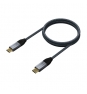 AISENS â€“ USB 3.2 Gen2x2 Aluminum Cable 20Gbps 8K@30Hz 5A 100W E-Mark, Type USB-C/M-USB-C/M, Grey, 1.5 m