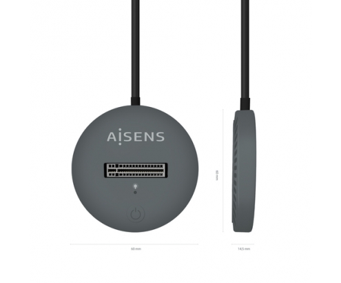 AISENS USB-C Dock M.2 (NGFF) ASUC-M2D014-GR SATA/NVMe A USB3.1 Gen2, Gris