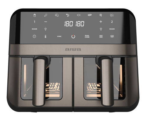 Aiwa AFR-9000 Doble 9 L Independiente 2400 W Freidora de aire caliente Negro