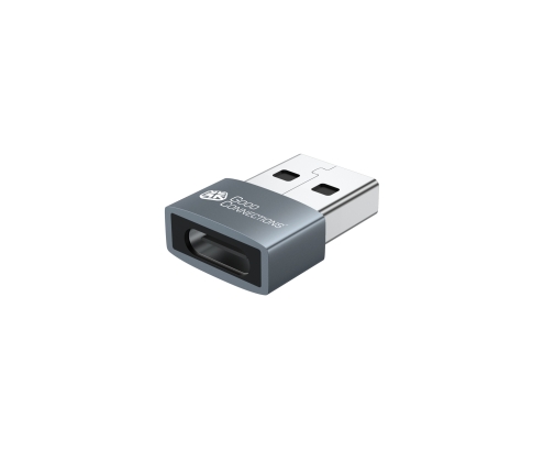 Alcasa USB-AD203 cambiador de género para cable USB-A USB-C Gris