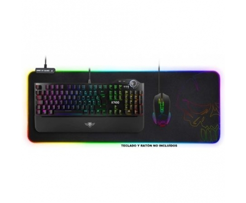 ALFOMBRILLA SPIRIT OF GAMER SKULL RGB GAMING XXL BORDE RETROILUMINADO BASE CON TEXTURA ANTIDESLIZANTE 10 MODOS LED SOG-PADXXRGB