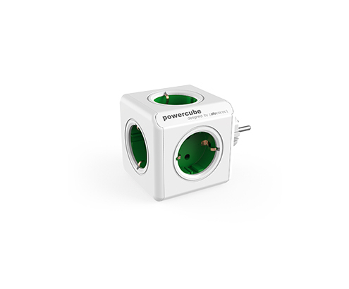 Allocacoc PowerCube Original base múltiple 5 salidas AC Interior Verde, Blanco