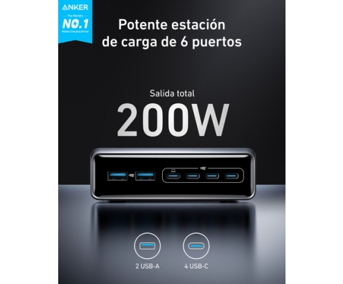 Anker A2683341 cargador de dispositivo móvil Universal Negro Carga rápida Interior