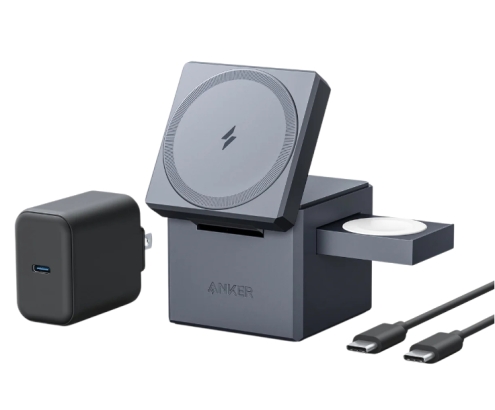 Anker Innovations Y1811G11 cargador de dispositivo móvil Auriculares, Smartphone, Reloj inteligente Negro Corriente alterna, USB Cargador inalámbric