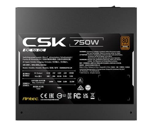 Antec SIGNATURE CSK750DC EC unidad de fuente de alimentación 750 W 20+4 pin ATX ATX