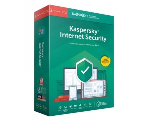 ANTIVIRUS KASPERSKY INTERNET SECURITY 2020 3 DISPOSITIVOS 1 AÍ‘O NO CD KL1939S5CFS-20