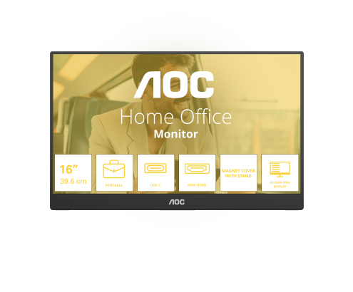 AOC 16T20E2 monitor o TV portátil Monitor portátil Negro 39,6 cm (15.6