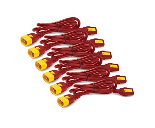 APC AP8704S-WWX340 cable de transmisión Rojo 1,22 m C13 acoplador C14 acoplador